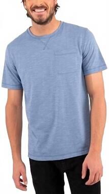 NEW BOSTON TRADER men's chest pocket tee in blue